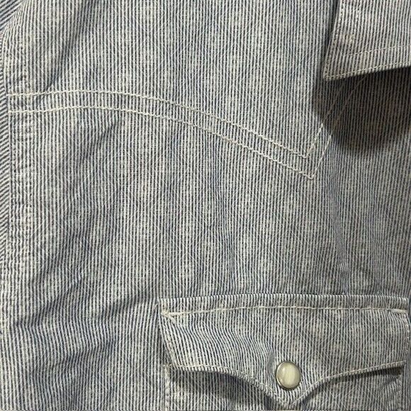 Men Wrangler Pearl Snap Retro Western XL LS Retro Geometric Rodeo Cowboy Work - Picture 3 of 12